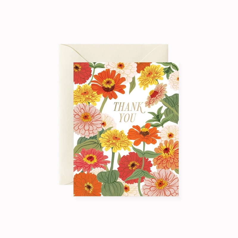 Zinnia Thank You Card | Botanica Paper Co.
