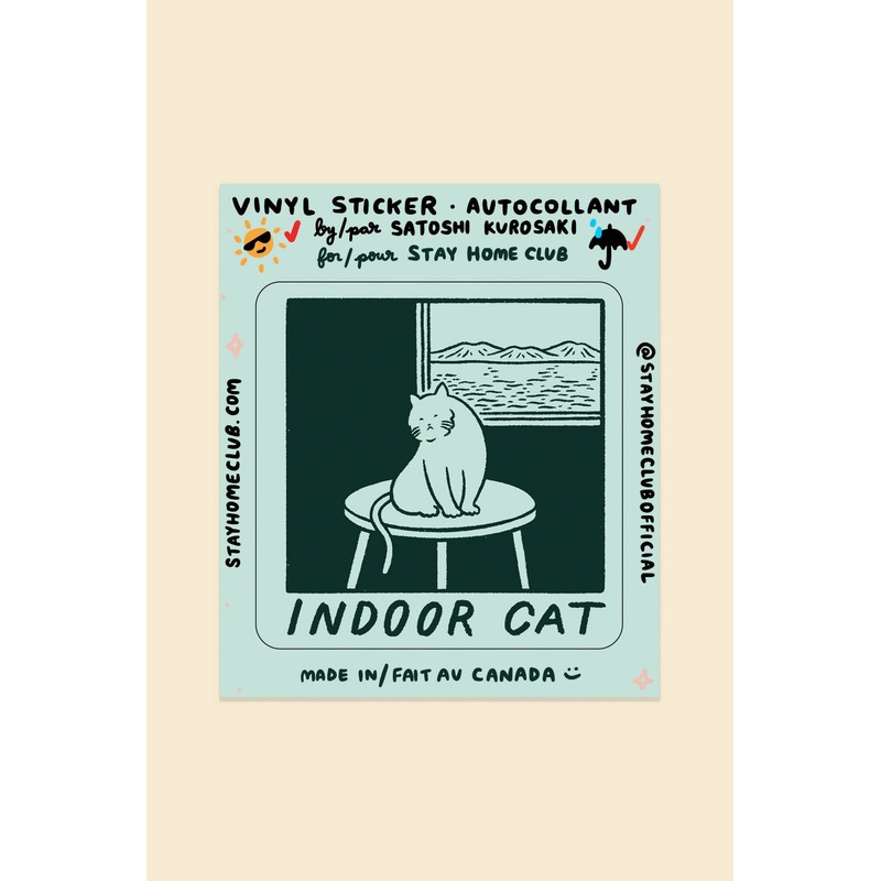 Indoor Cat (Satoshi) Sticker | Waterproof Vinyl Sticker