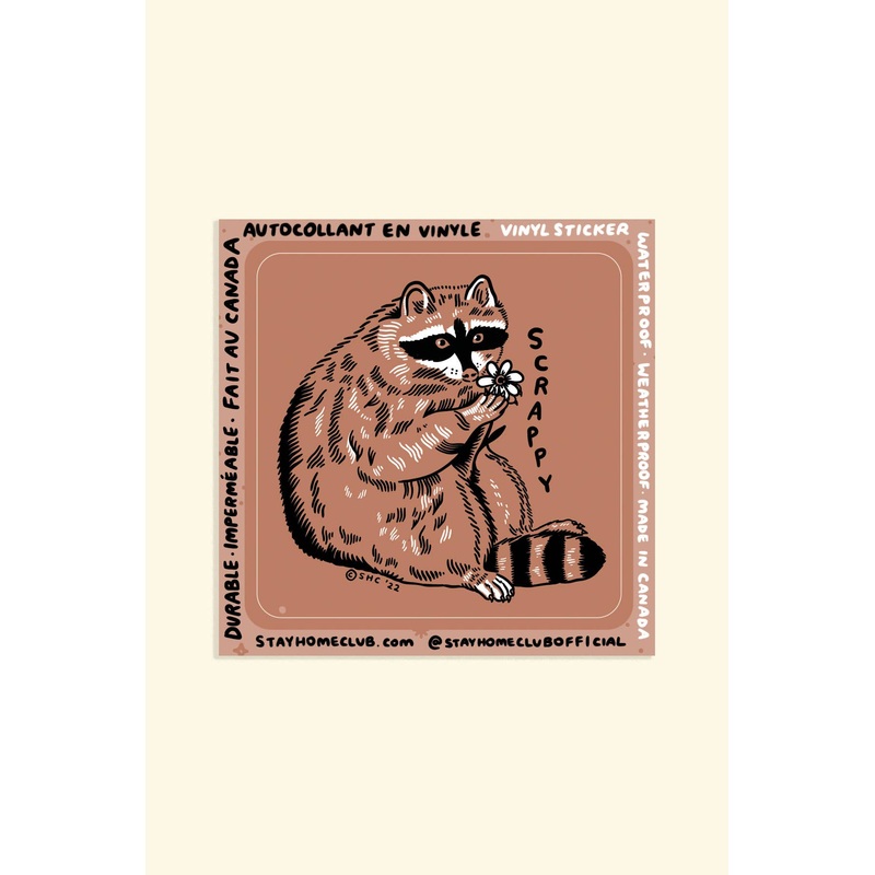 Scrappy Raccoon Sticker | Waterproof Vinyl Sticker