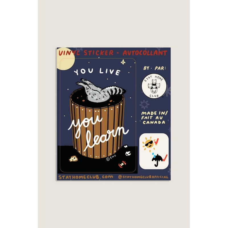 You Live You Learn Sticker | Waterproof Vinyl Sticker