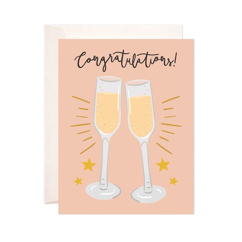 Cheers Congrats Greeting Card | Bloomwolf Studio