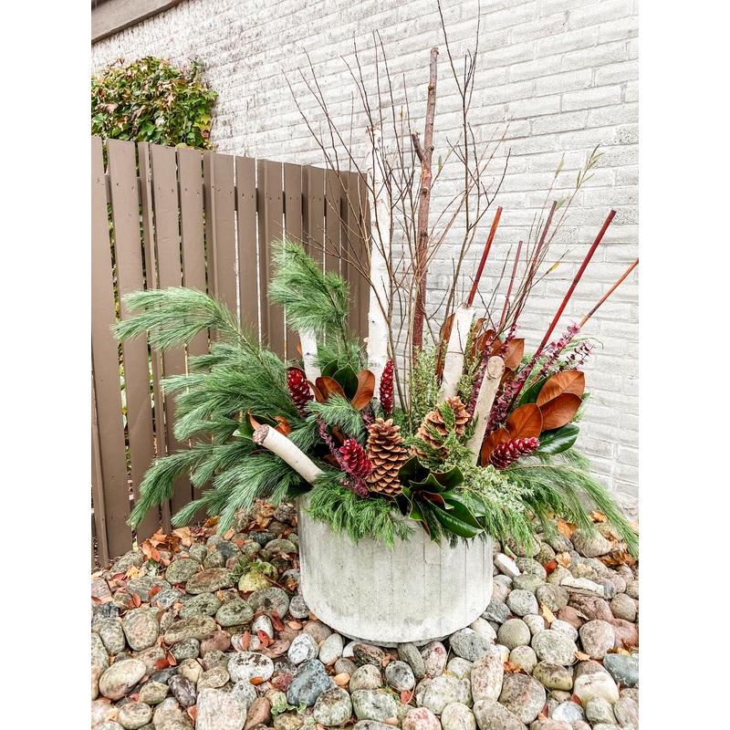 Custom On-Site Outdoor Winter Planter