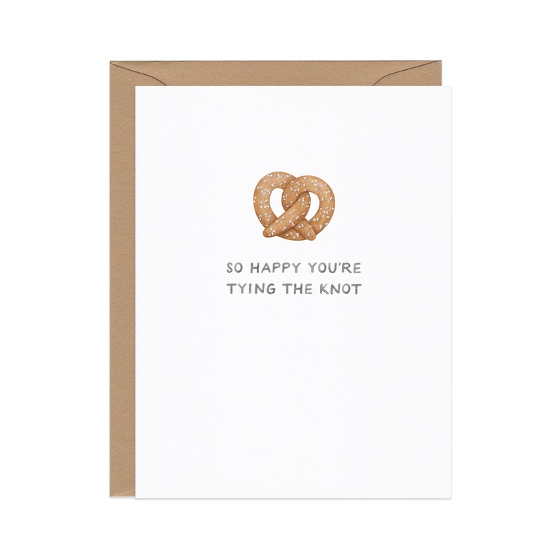 Tying the Knot Pretzel Wedding Card