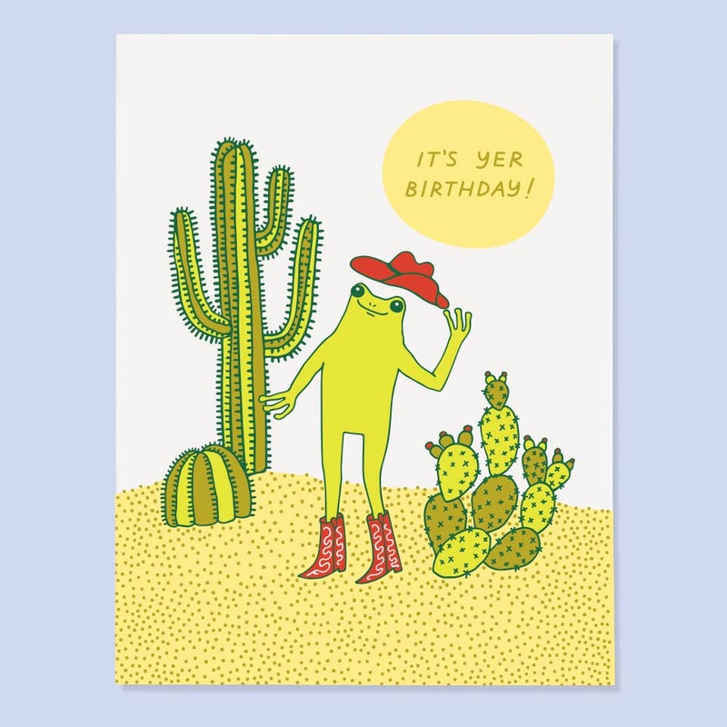 Western Frog Birthday Card