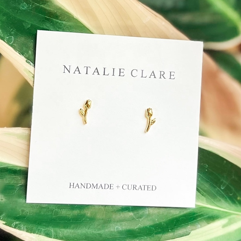 Delicate Rose Stud Earrings
