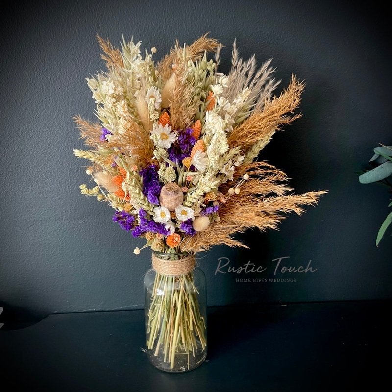 Dried flower apothacary vase bouquet
