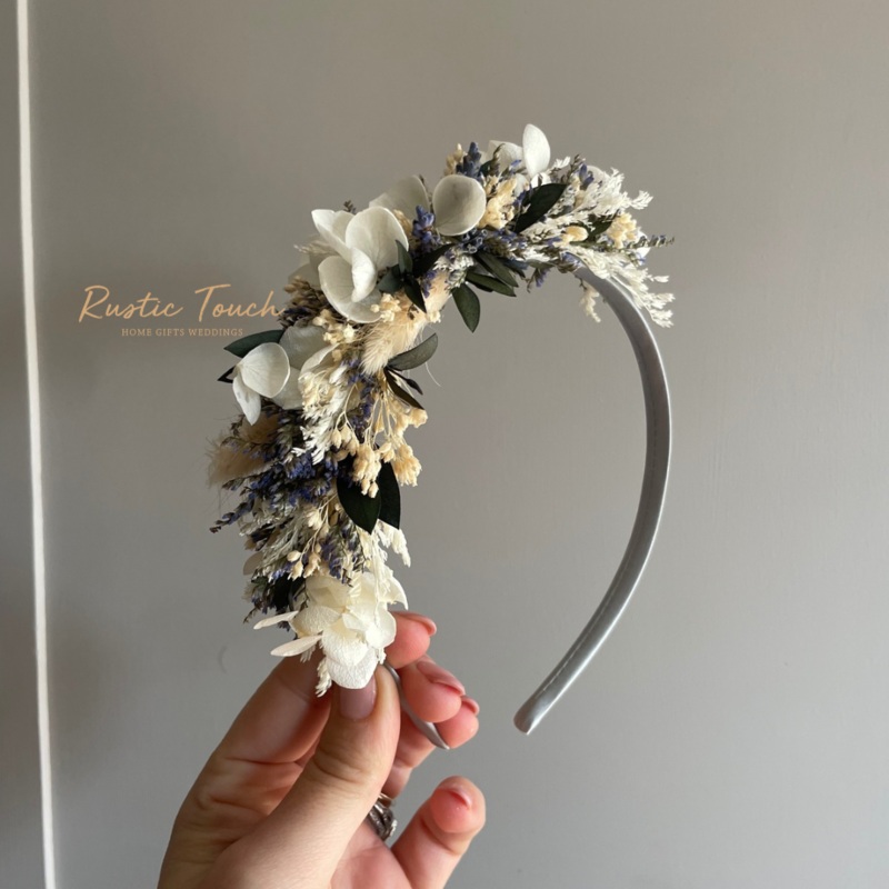 Dried flower head band