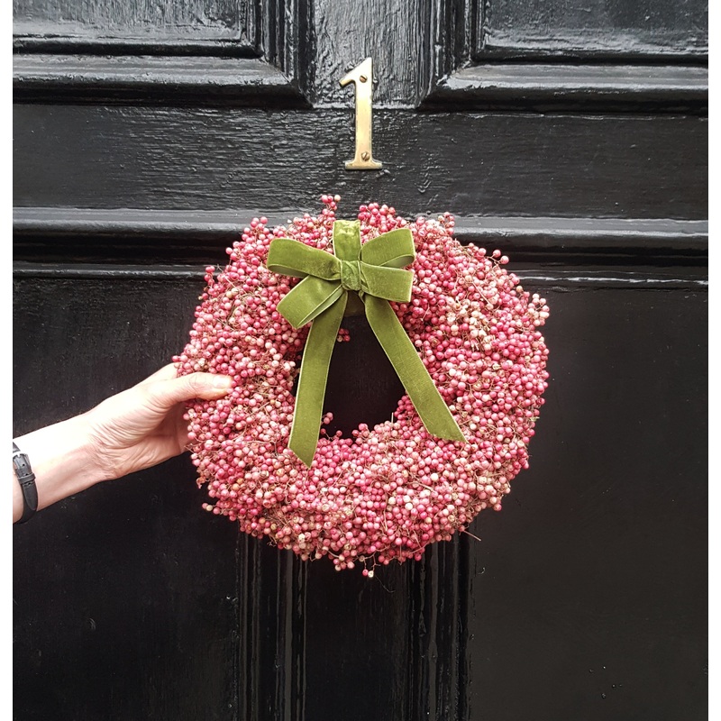 Beautiful Pink Peppercorn Wreath