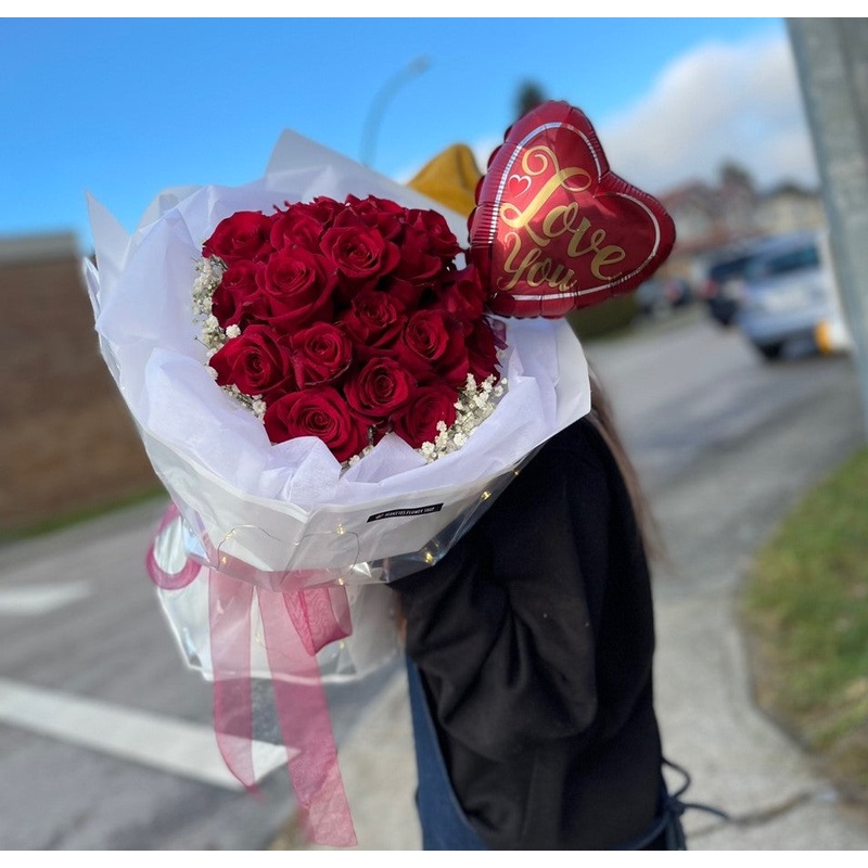 Only You Bouquet-Just Bouquet & With LED Light Wrapping & With Bubble Balloon