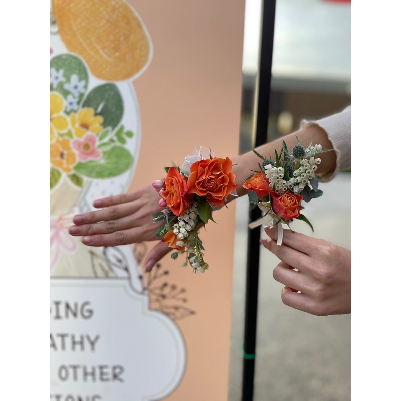Orange Tango Corsage & Boutonniere Set