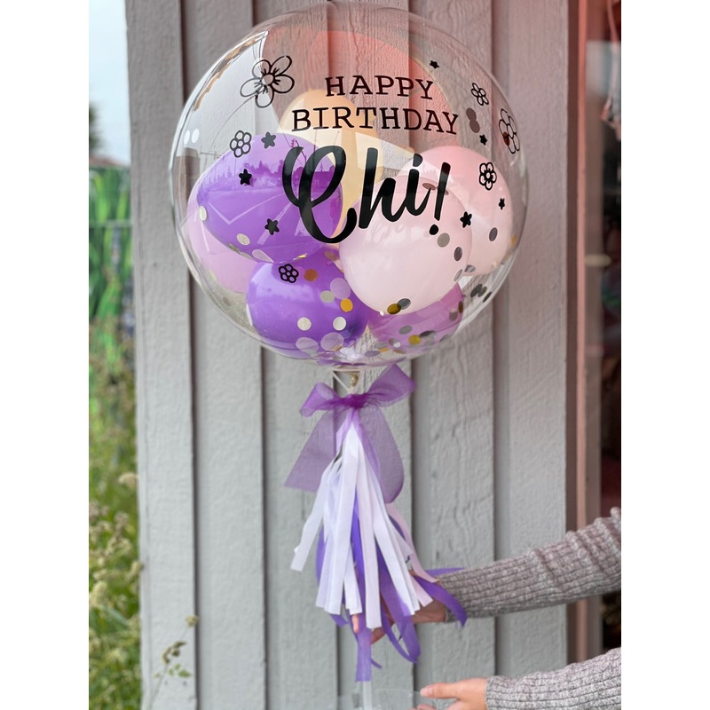 Purple & White Bubble Balloon