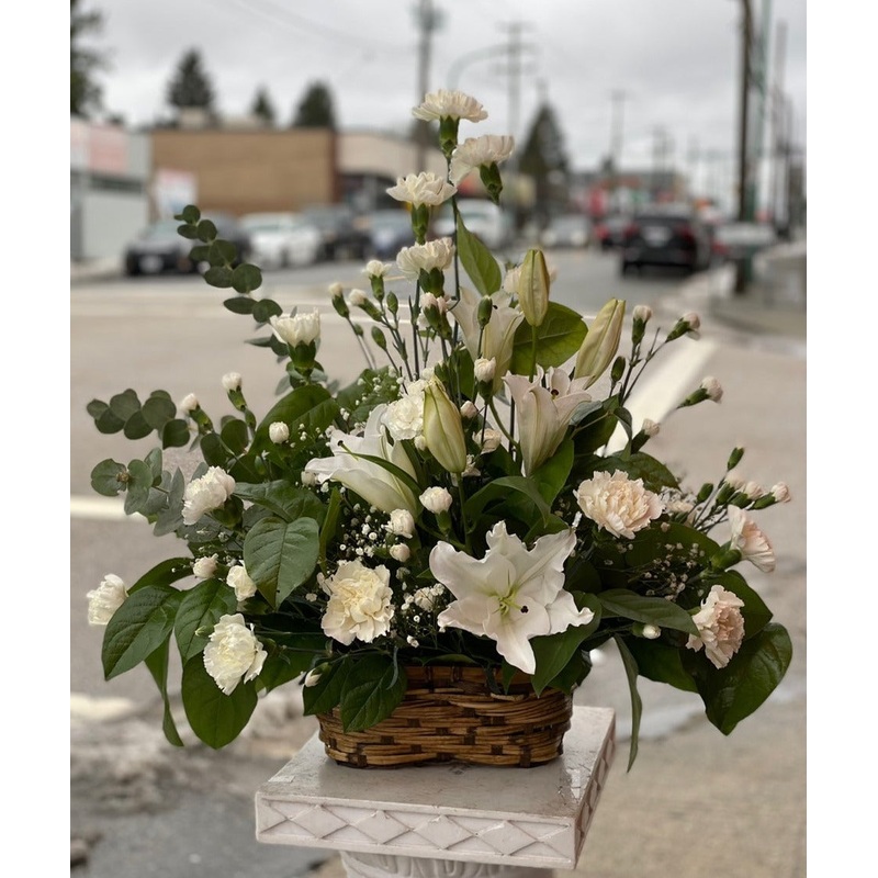 White Lily Basket