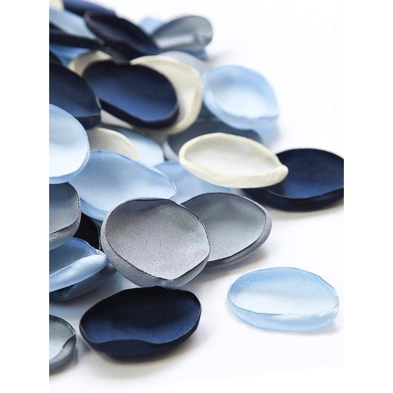 200pcs Navy & Dusty Blue Silk Petals