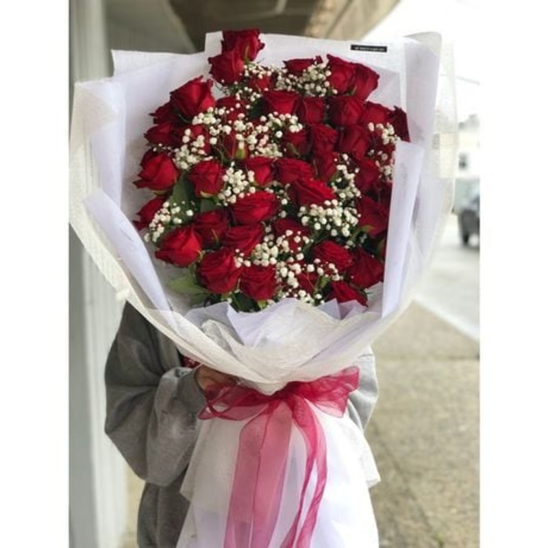 50 Roses Bouquet-Bouquet Style & Round Style & With LED Wrapping