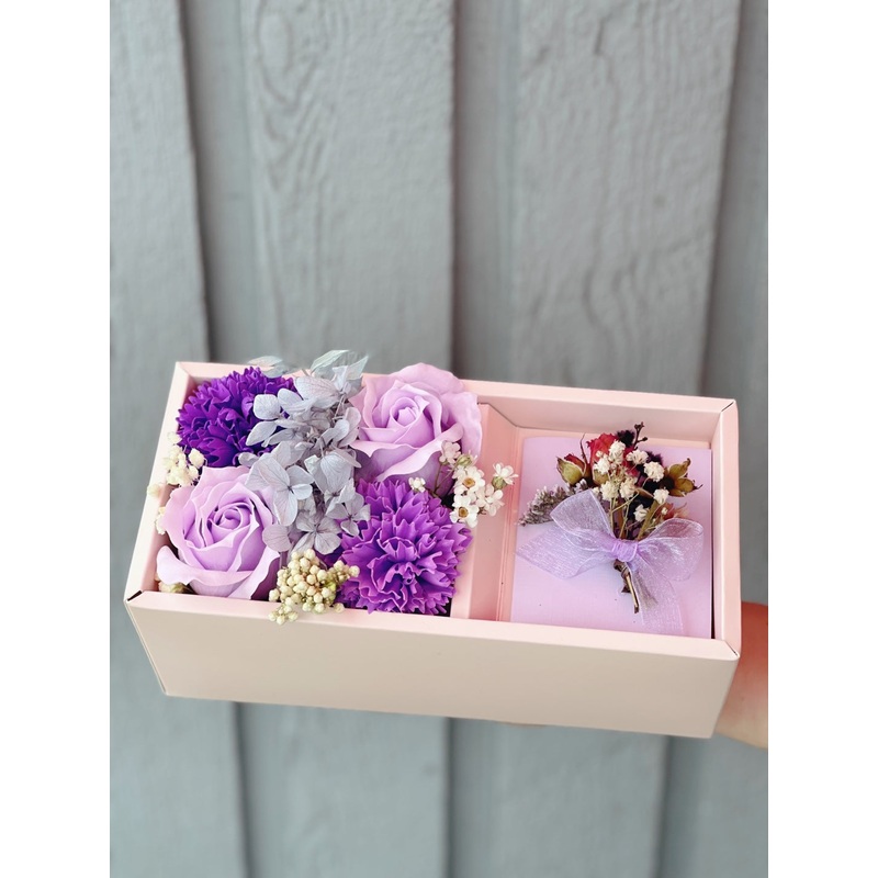Everlasting Soap Flower Box-Small & Medium & Large-Pink & Purple & Blue & Yellow