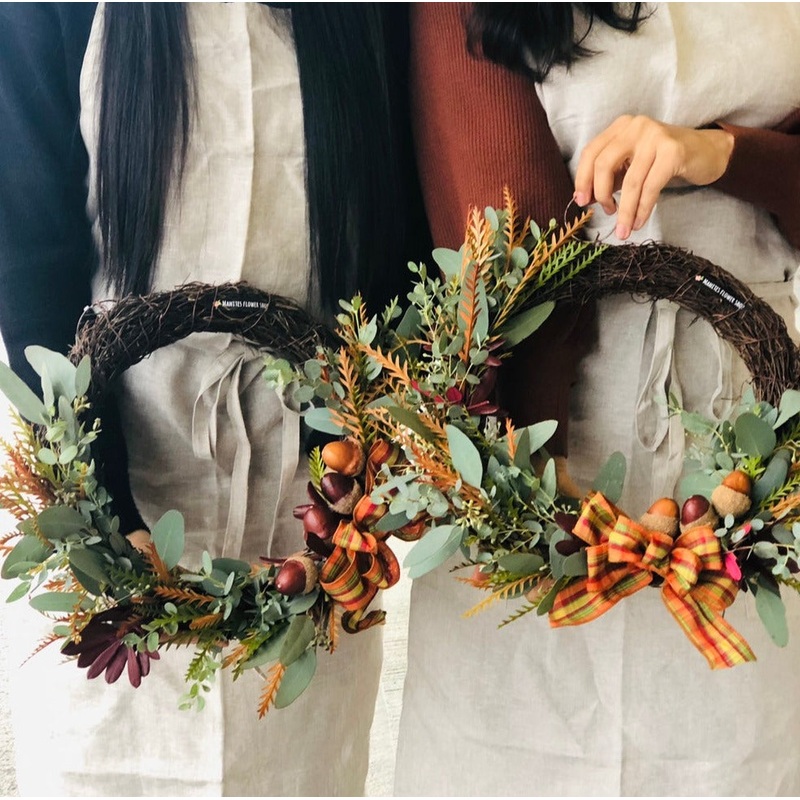 Fall Wreath One-Day Workshop-Standard Wreath & Half Dry Flower Wreath & Full Deluxe Wreath