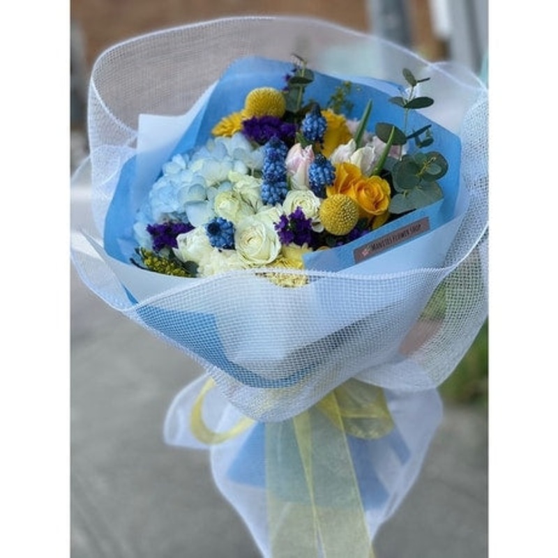 Pastel Blue Bouquet-Standard & Deluxe