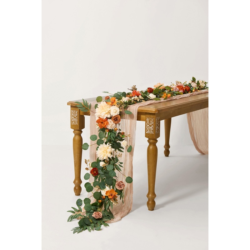 6ft Flower Garland in Sunset Terracotta