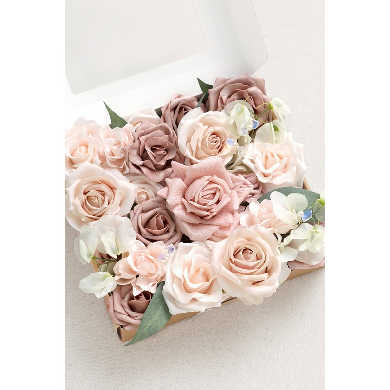 DIY Designer Flower Boxes in Dusty Rose & Cream