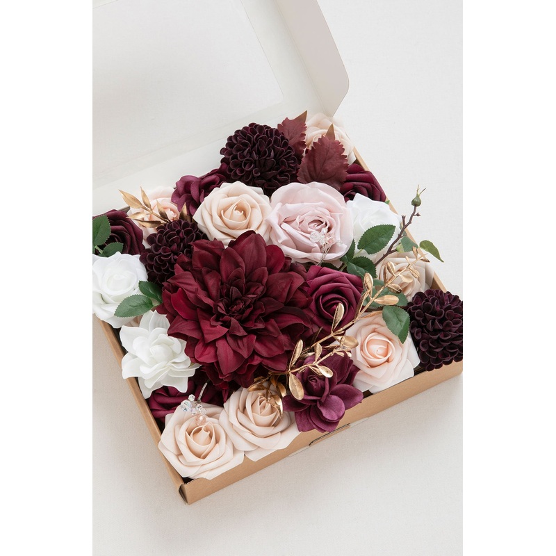 DIY Designer Flower Boxes in Romantic Marsala