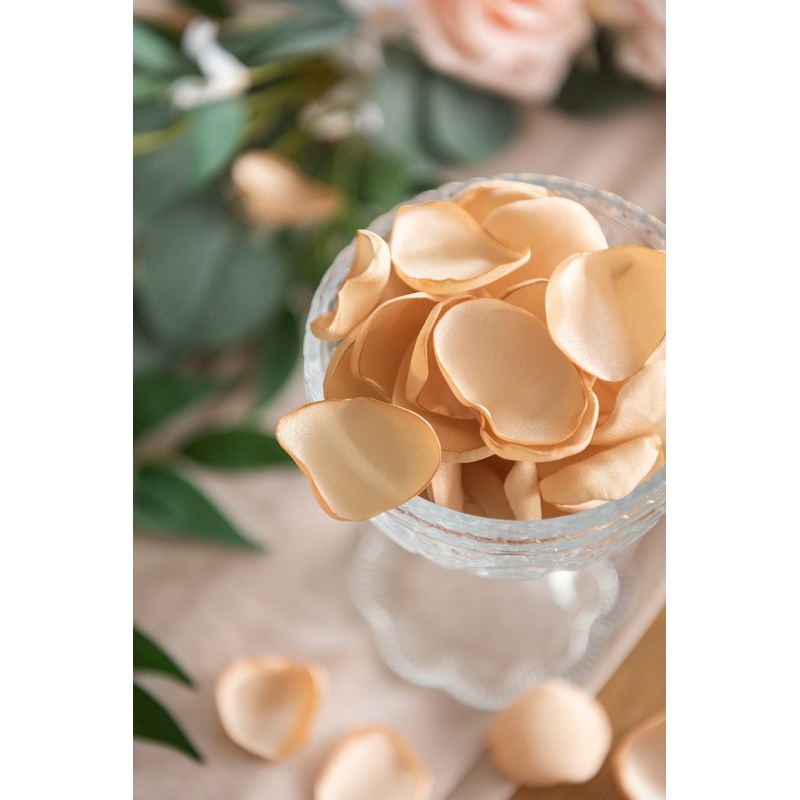 Silk Rose Petals in White & Beige