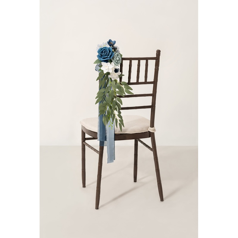 Wedding Aisle Decoration Pew Flowers in Dusty Blue