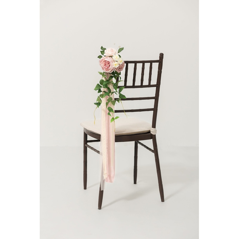 Wedding Aisle Decoration Pew Flowers in Dusty Rose & Cream
