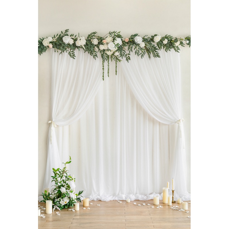 Wedding Backdrop Curtains in White & Sage