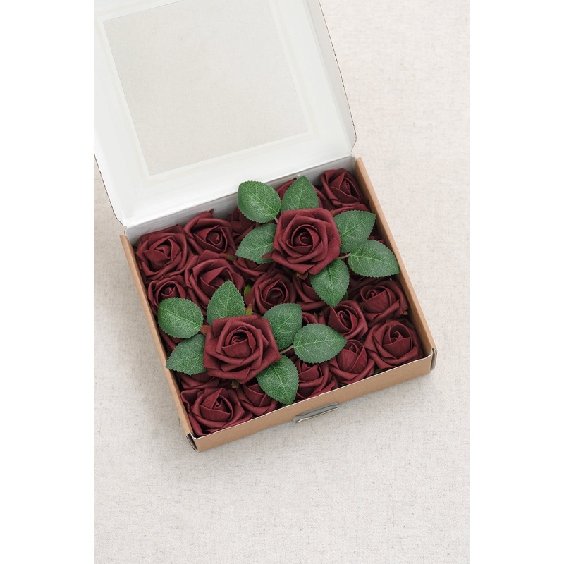 1.5-2 Foam Rosebud & Petite Rose with Stem