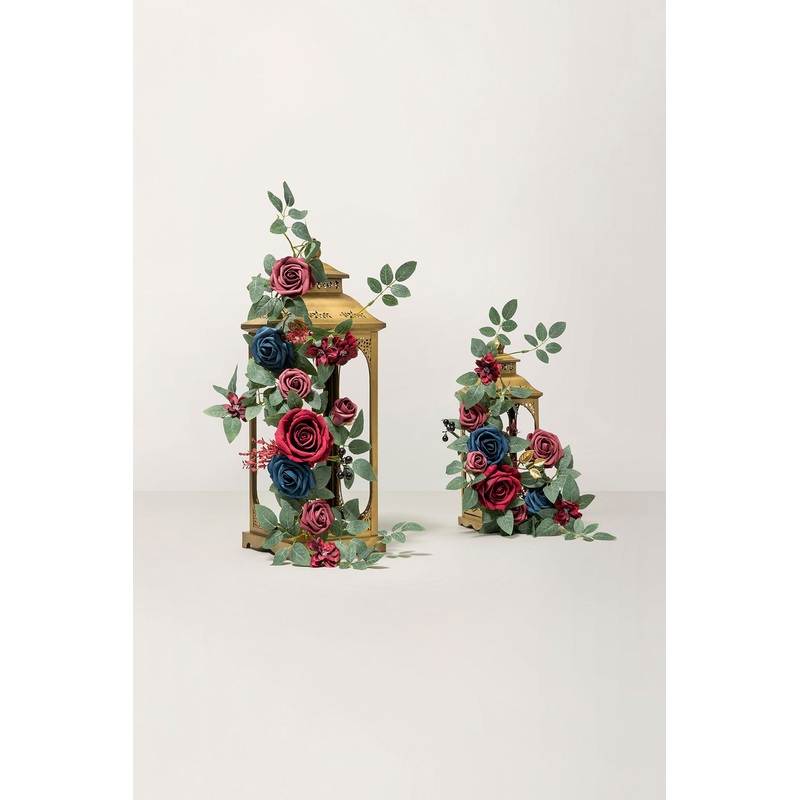 1.8ft Flower Garlands in Burgundy & Navy