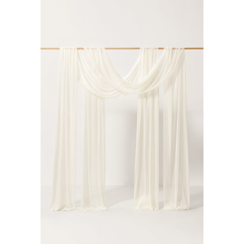 2 Panels Sheer Wedding Arch Draping 30 w x 32ft