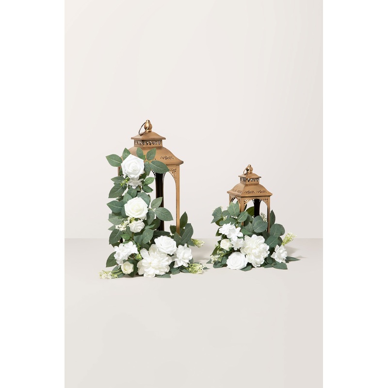 2ft Flower Garlands in White & Sage