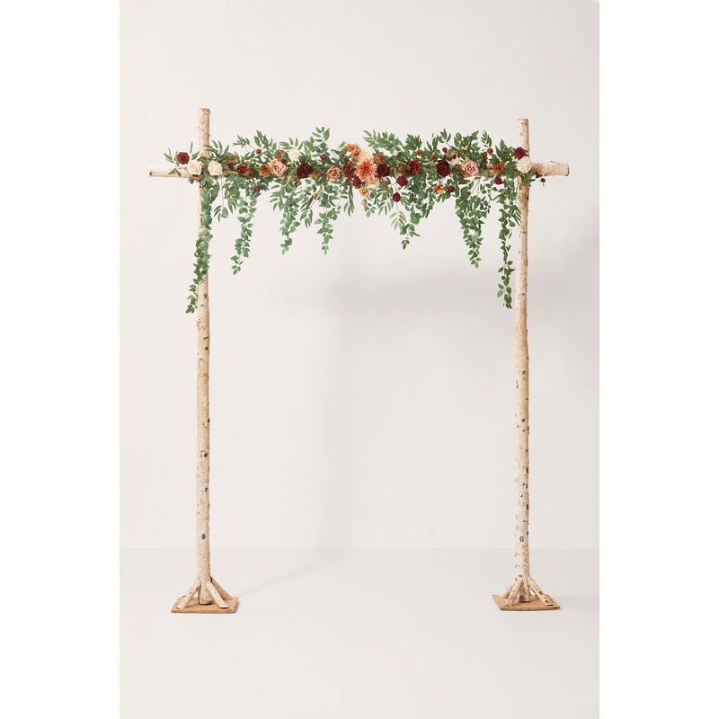 6.5ft Flower Garland with Hanging Vines in Sunset Terracotta