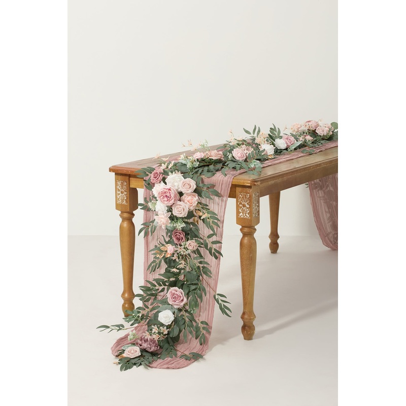 6ft Flower Garland in Dusty Rose & Cream