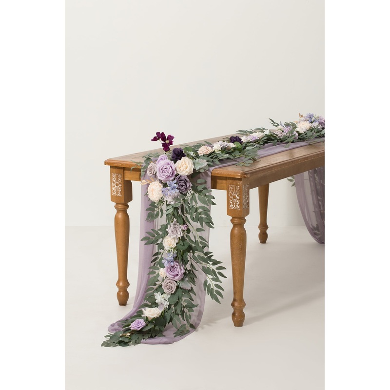 6ft Flower Garland in Lilac & Gold