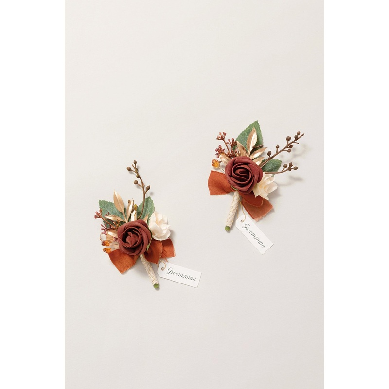 Boutonnieres in Amber-Amber (Set of 2)