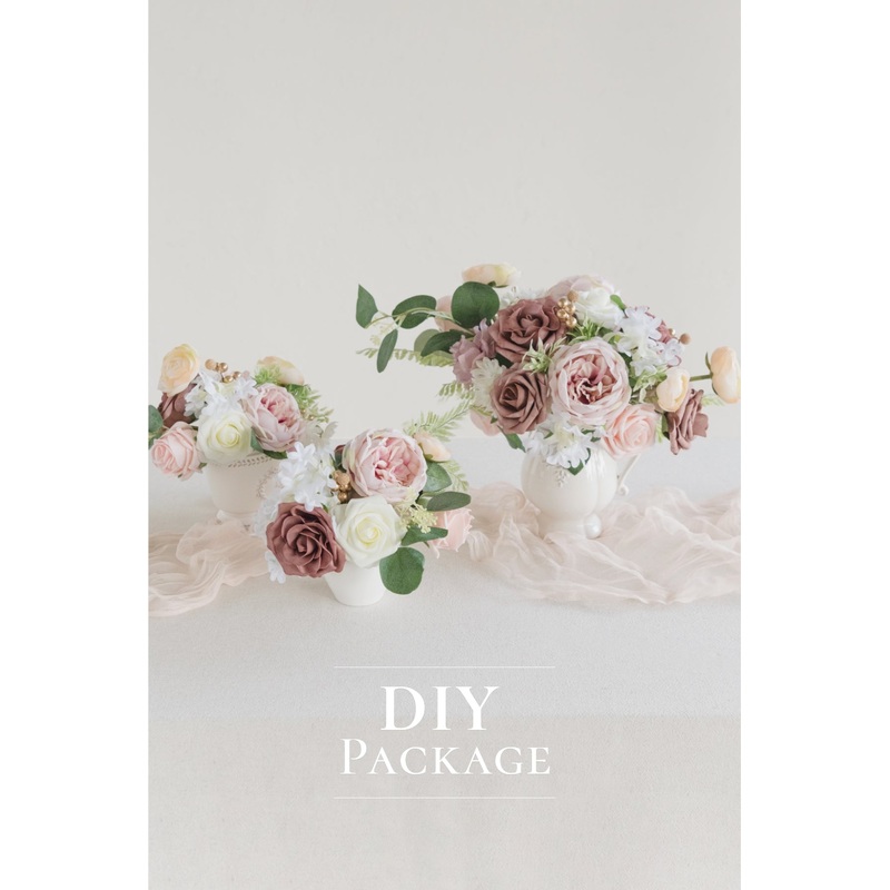 Centerpiece DIY Flowers Package – Belle Dusty Rose