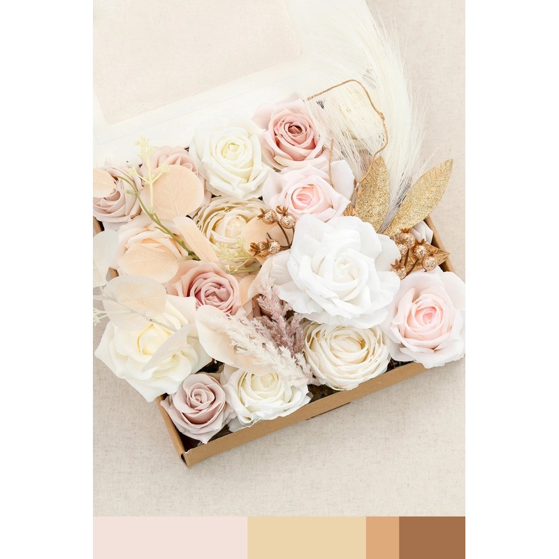 DIY Designer Flower Boxes in White & Beige