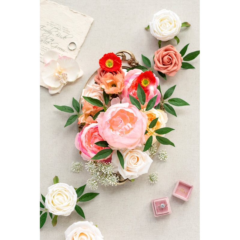 Flower Box Set for DIY – Orange & Coral Theme