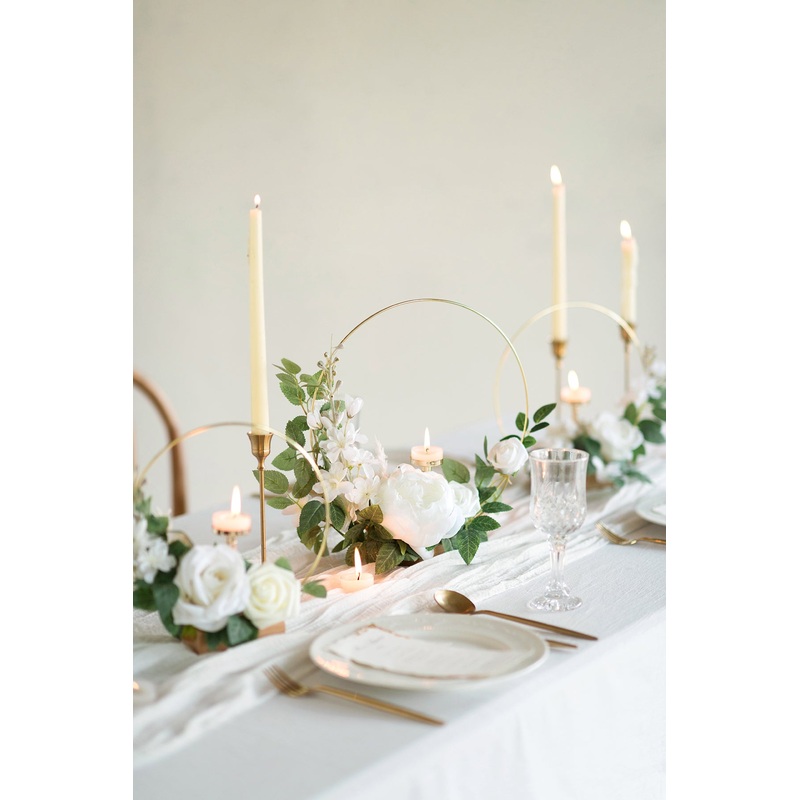Wreath Hoop Centerpiece Set in White & Sage | Clearance