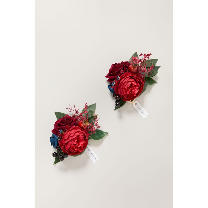 Wrist Corsages in Burgundy & Navy | Clearance