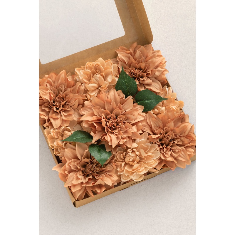 5.5 Silk Semi-Cactus Dahlia & 4.5 Silk Waterlily Dahlia with Stem