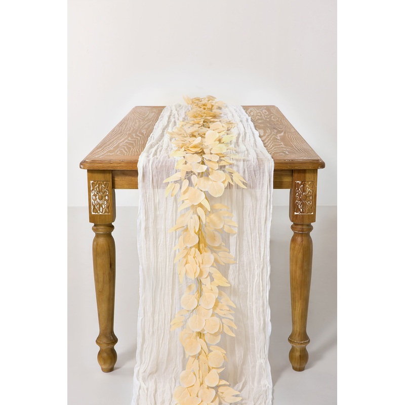 6ft Eucalyptus and Willow Leaf Greenery Garland in White & Beige