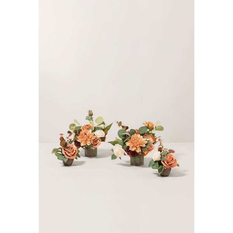 Assorted Floral Centerpiece Set in Sunset Terracotta