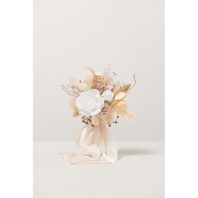 Bridesmaid Posy in White & Beige