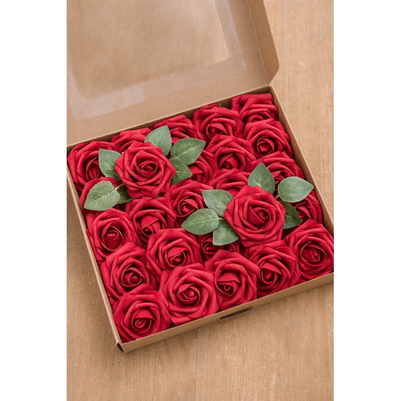 DIY Supporting Flower Boxes in Christmas Red & Sparkle