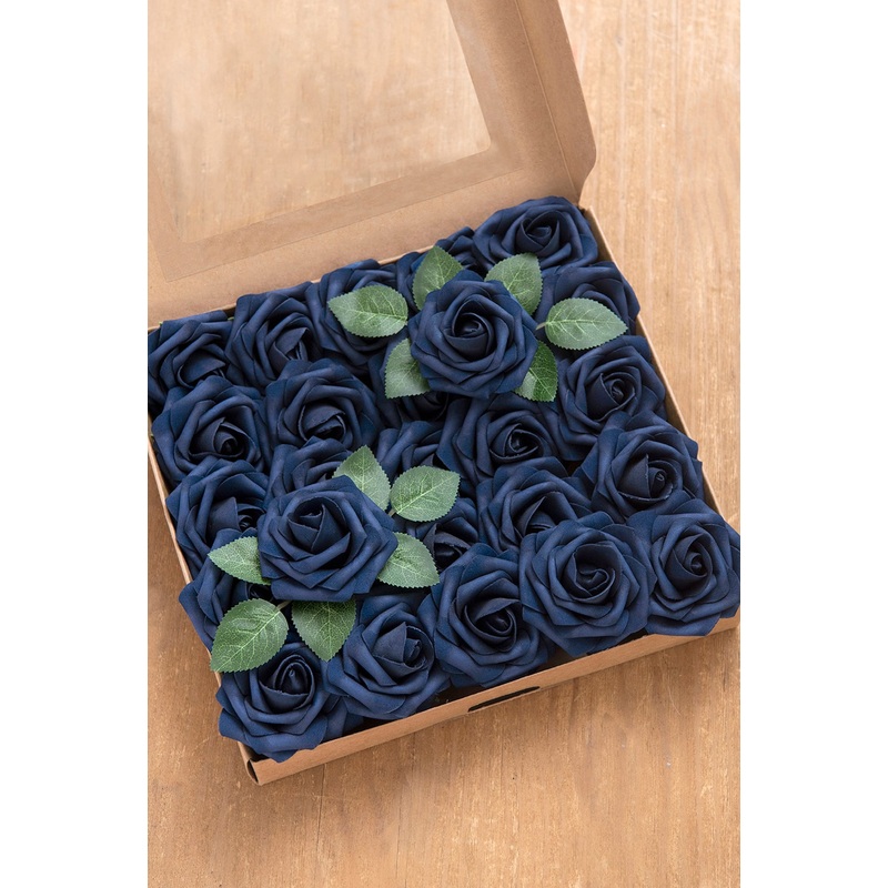 DIY Supporting Flower Boxes in Navy Blue & Red