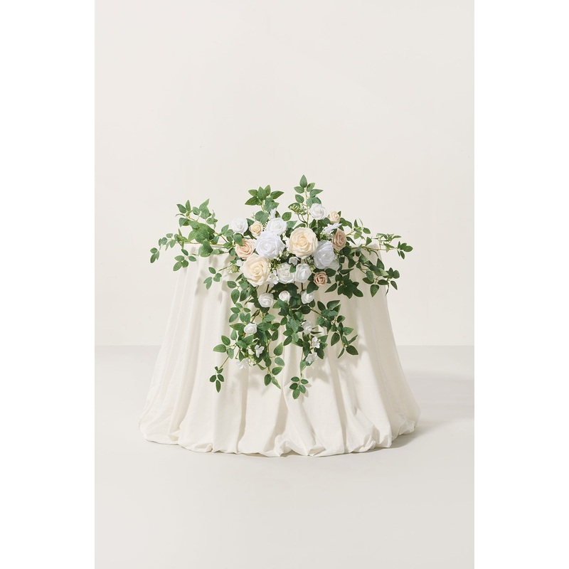 Sweetheart Table Floral Swags in White & Sage