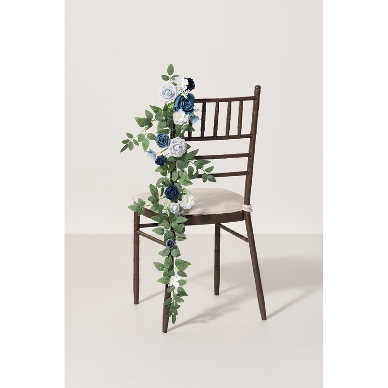 Wedding Hanging Chair Back Decoration in Dusty Blue & Navy