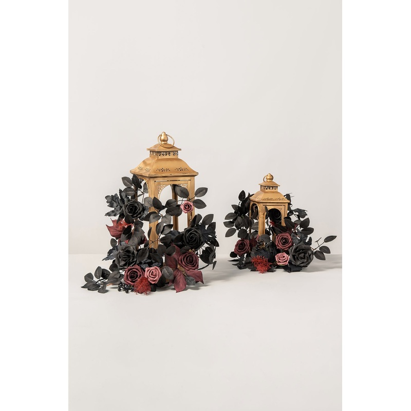 2ft Flower Garlands in Moody Burgundy & Black